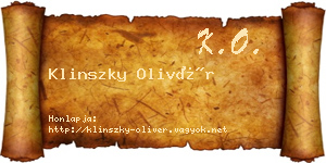 Klinszky Olivér névjegykártya